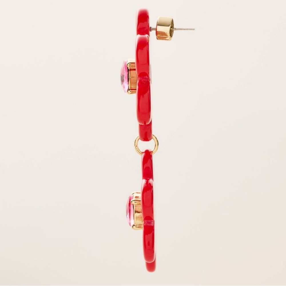 Kate Spade x Target Red Floral Linear Earrings NWT - Picture 3 of 3